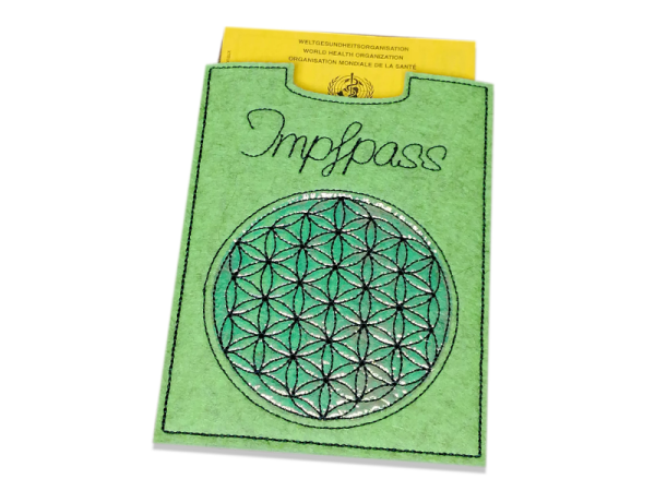 Impfpasshülle Blume des Lebens - ITH-Stickdatei